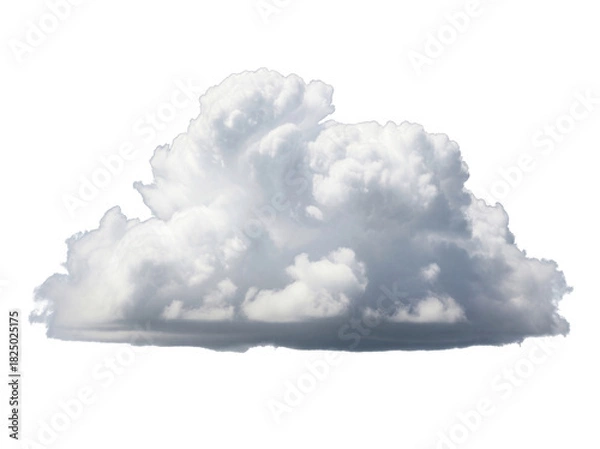 Obraz Fluffy cumulus cloud PNG isolated on transparent background, atmospheric weather element for design projects and compositing