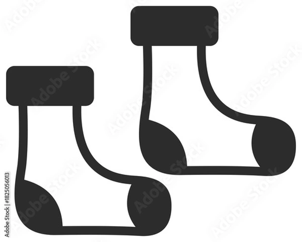 Fototapeta Socks icon isolated on white background.