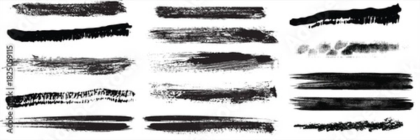 Fototapeta Beautiful Brushes vector collection. Grunge Elements - Brush strokes, ink paint brushes, grunge lines. Rectangle text box for social media and network. vector