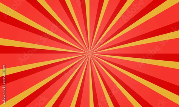 Fototapeta 赤と金の放射状に広がる華やかな集中線背景