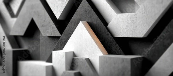 Obraz Abstract geometric shapes in grayscale