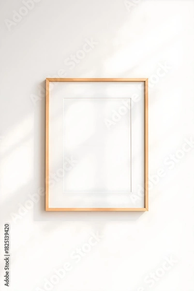 Fototapeta Blank Picture Frame Close Up with Soft Window Shadow