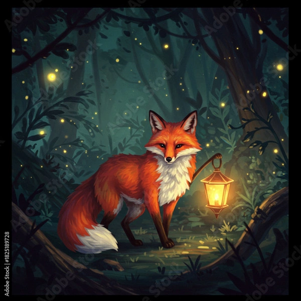 Obraz Lantern Fox Digital Painting