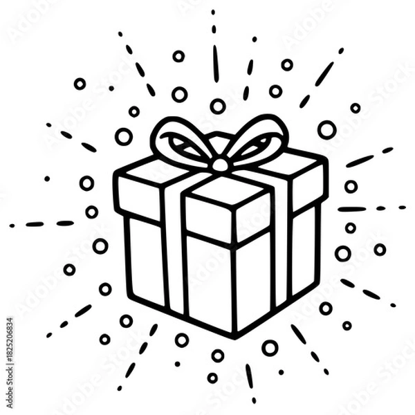 Fototapeta Gift Box Illustration with Burst Effect A Festive Icon for Celebrations and Presents