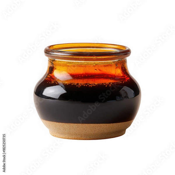 Fototapeta  Teriyaki sauce container on white background