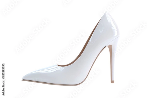 Fototapeta Minimalist 3D Stiletto Heel – Luxury Shoe Rendering on Transparent Background