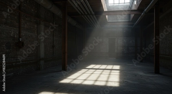 Fototapeta Interior passageway with dramatic sunlight
