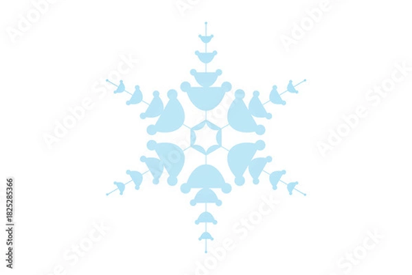 Fototapeta A clean and minimal light-blue snowflake illustration. Perfect for winter themes, holiday graphics, seasonal decorations, greeting cards, and background elements. High-quality vector design suitable f