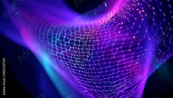 Obraz Network of glowing digital connections