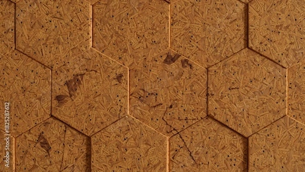 Fototapeta Osb hexagon tile pattern