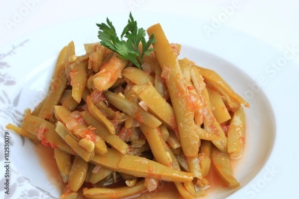 Obraz Cooked Green Beans On A Plate