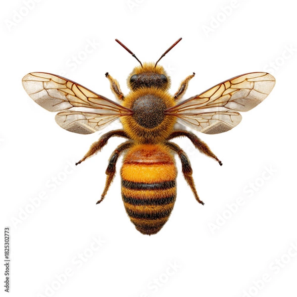 Fototapeta Geometric Bee Design – Modern Abstract Insect on Transparent Background