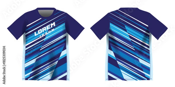 Fototapeta abstract blue background pattern for sport jersey design mockup