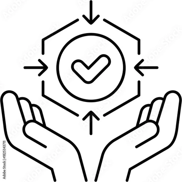 Obraz Line Art Positive Impact Icon