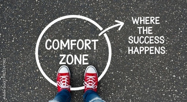 Fototapeta Comfort Zone Step outside your comfort zone to achieve success and personal growth