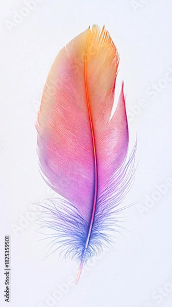 Fototapeta Vibrant Colorful Feather with Soft Texture on a Light Background