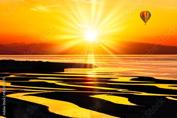 Obraz 真玉海岸の美しいサンセット風景