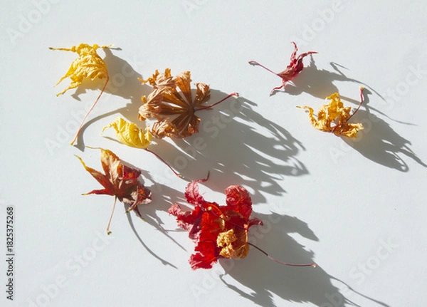 Obraz It is maple leaves placed on a white background.