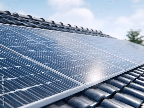 Fototapeta Zero emission future residential solar no instalation 