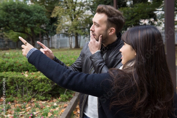 Obraz 日本人女性とヨーロッパ人男性