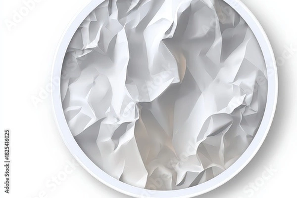 Obraz Crumpled Paper Circle On White Background