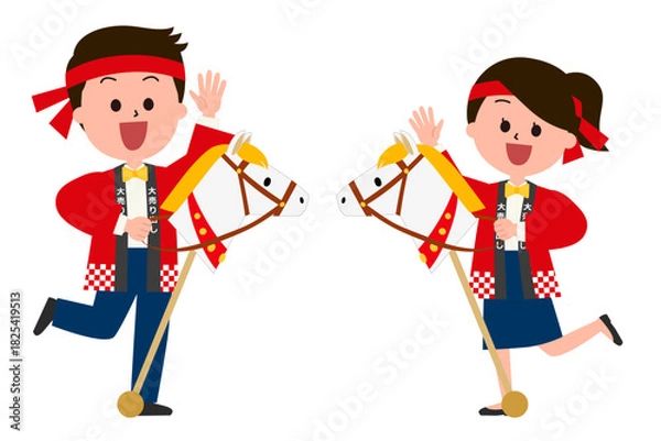 Obraz 春駒を持つ元気な販売スタッフ