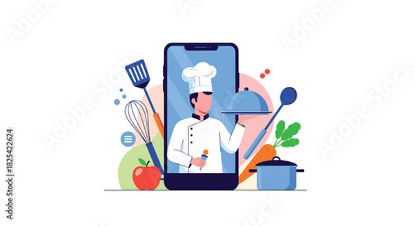 Fototapeta Learn to cook delicious meals with our easy to follow online culinary courses.