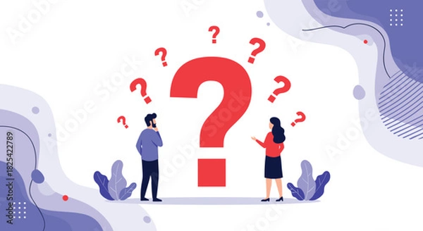 Fototapeta Understanding the most common questions people ask when facing uncertainty and seeking answers.