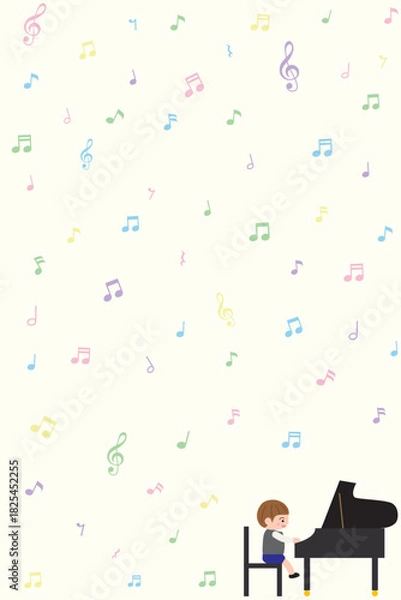 Obraz ピアノを弾く男の子の壁紙
