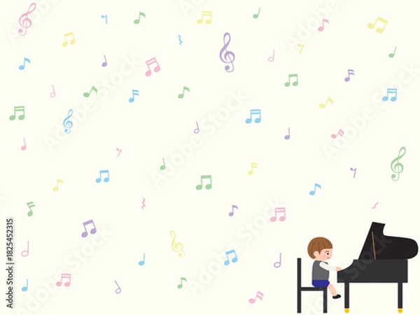 Obraz ピアノを弾く男の子の壁紙
