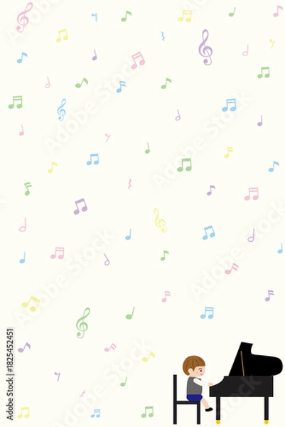 Fototapeta ピアノを弾く男の子の壁紙

