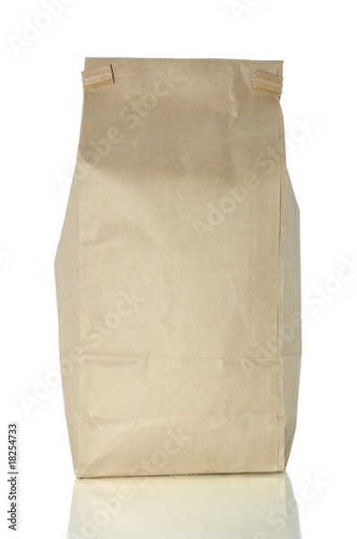 Obraz Bag of coffee on white with clipping path