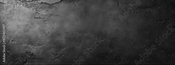 Fototapeta Dark textured concrete wall with rough and cracked surface showing aged and weathered details
