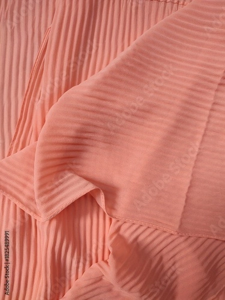 Fototapeta background and pattern of plain pink fabric with striped motif