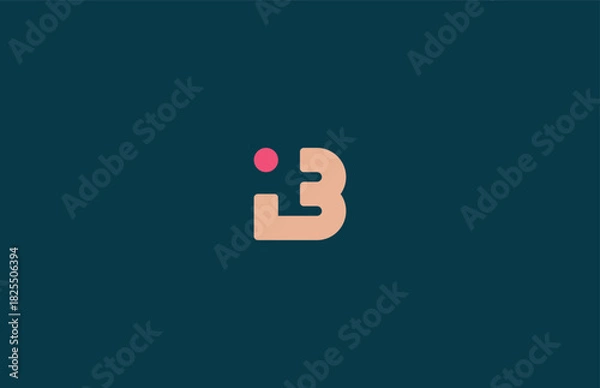 Obraz Minimal Rounded Abstract Shape Logo With Soft Geometric Form and Creative Modern Dot Element,