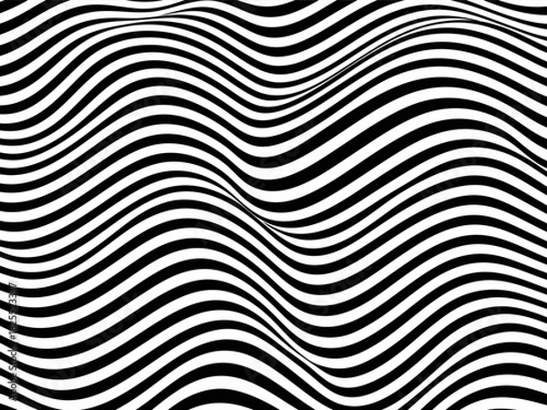 Obraz Wavy stripes optical art