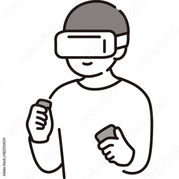 Fototapeta Man Wearing Vr Head