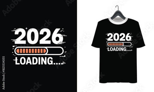 Obraz 2026 Loading Text Design With Progress Bar And Stripes typography