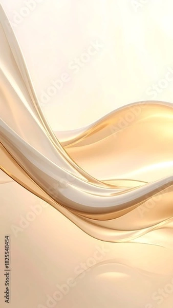 Fototapeta Soft, flowing, and shimmering fabric against a gradient background