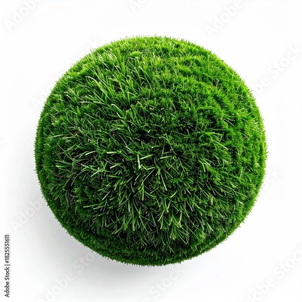 Fototapeta Circular, vibrant green grass sphere