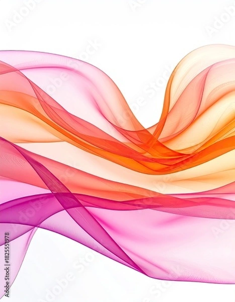 Fototapeta Abstract flowing ribbons of vibrant, translucent, gradient colors