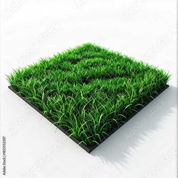 Fototapeta Square patch of vibrant green grass (4)