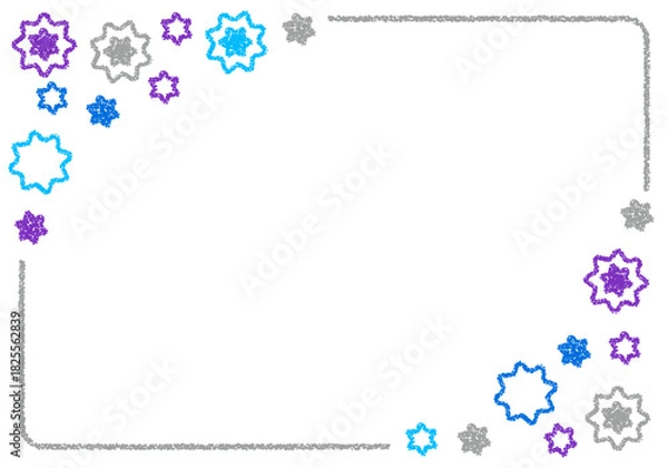 Obraz 手描きのクレヨン素材　背景　ウイルスイメージのフレーム