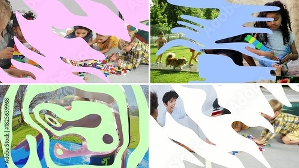 Fototapeta Playful Liquid Shape Transition