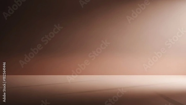 Fototapeta A minimalist studio background with a warm brown and beige gradient, softly lit from the right.