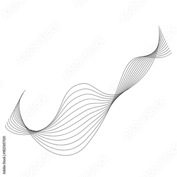 Fototapeta Aesthetic abstract line wave vector element