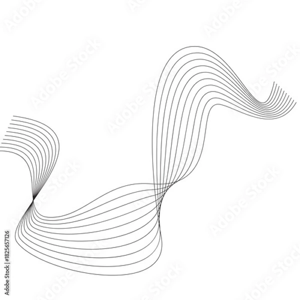 Fototapeta Aesthetic abstract line wave vector element
