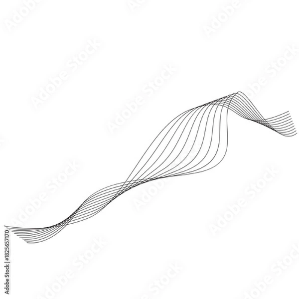 Fototapeta Aesthetic abstract line wave vector element