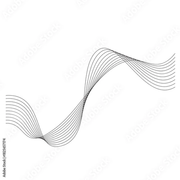Fototapeta Aesthetic abstract line wave vector element