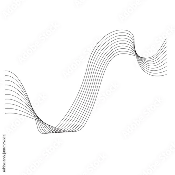 Fototapeta Aesthetic abstract line wave vector element